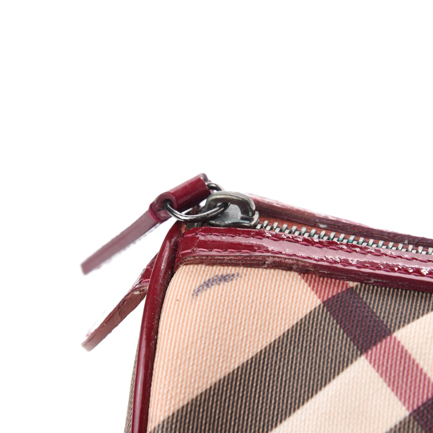 Burberry Patent Nova Check Chester Bowling Bag Raspberry Sorbet 9 of 15