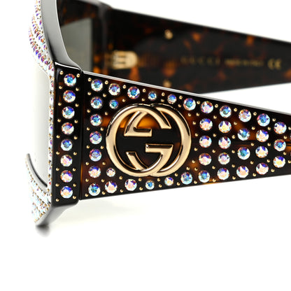 Gucci Crystal Rectangular Frame Sunglasses GG0357S Tortoiseshell 5 of 7