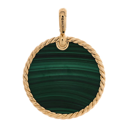 David Yurman 18K Yellow Gold Malachite Elements Pendant 3 of 4