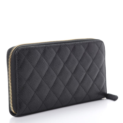 Chanel Caviar Quilted Large Gusset Zip Around Wallet Black 3 of 8