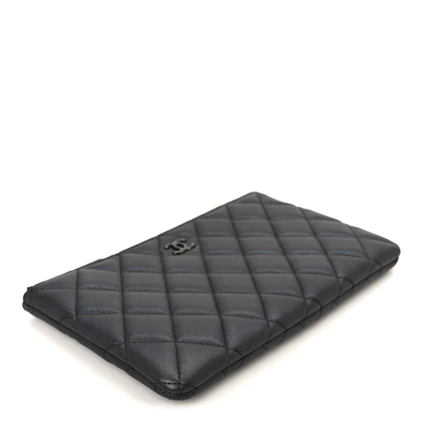 Pearly Lambskin Quilted Cosmetic Case So Black