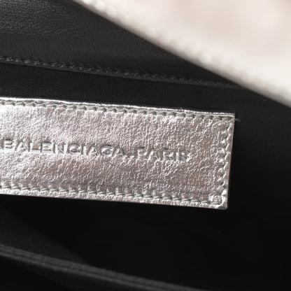 Balenciaga Laminated Calfskin Giant 21 Silver Hardware Envelope Clutch Silver 7 of 15