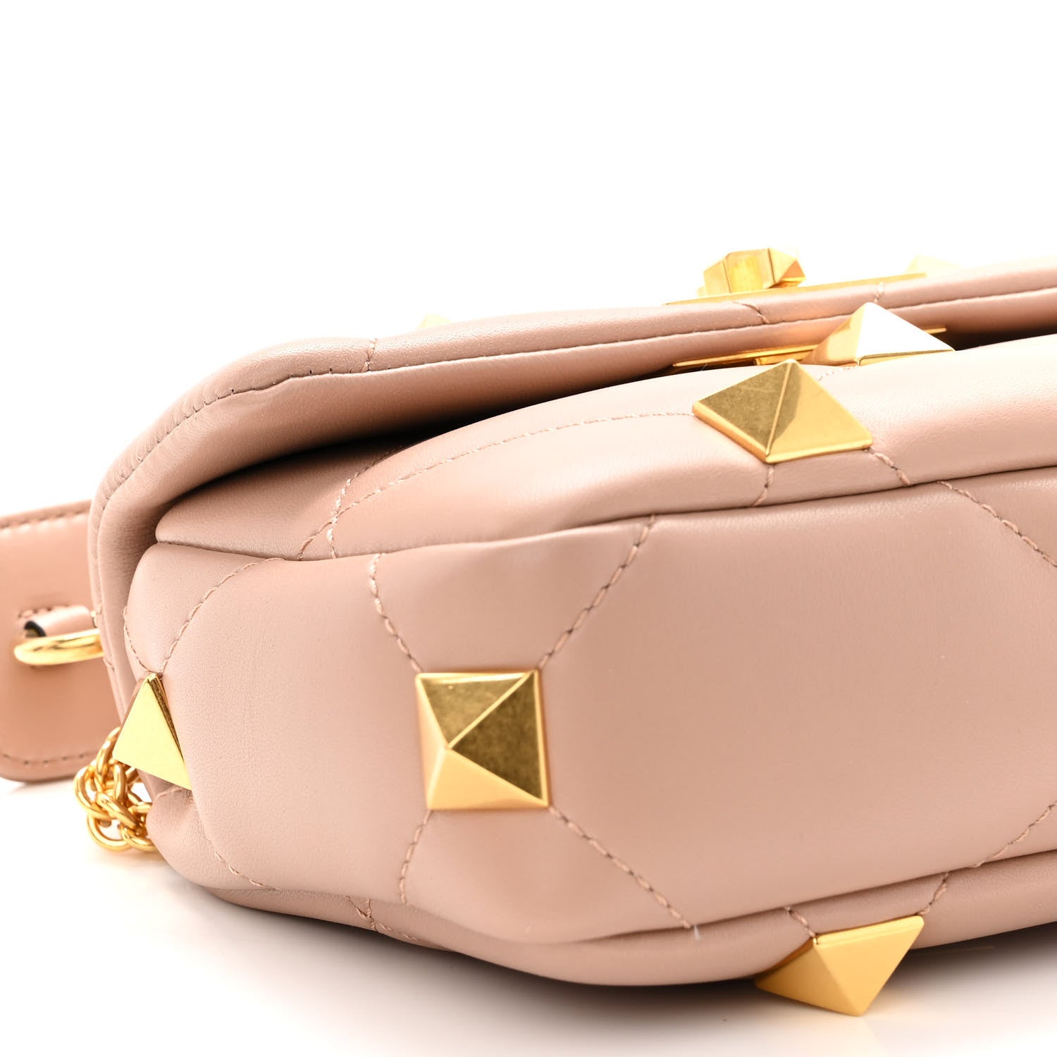 Valentino Garavani Nappa Small Roman Stud Shoulder Bag Rose Cannelle 8 of 10