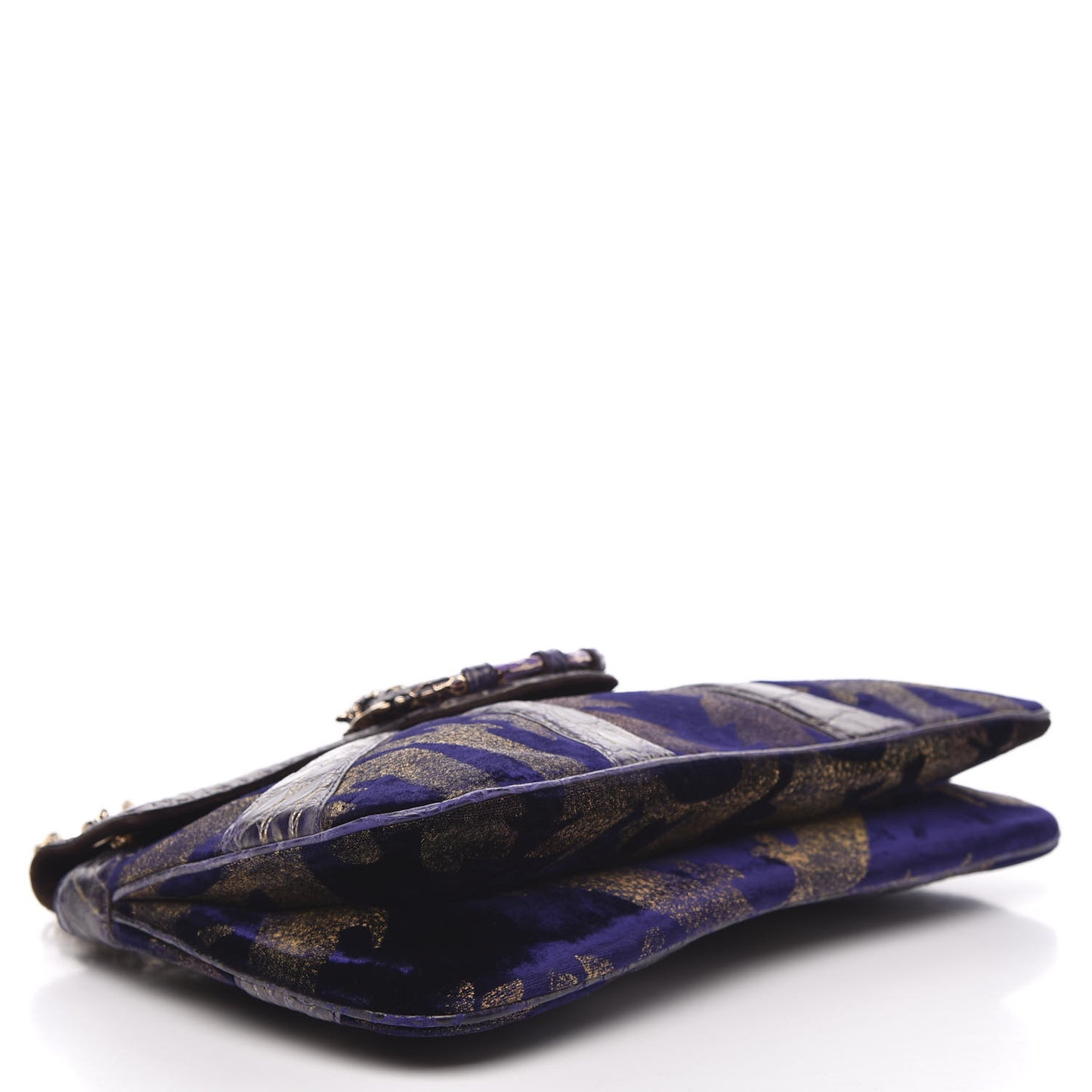 Velvet Alligator Tom Ford Jeweled Dragon Shoulder Bag Purple Gold