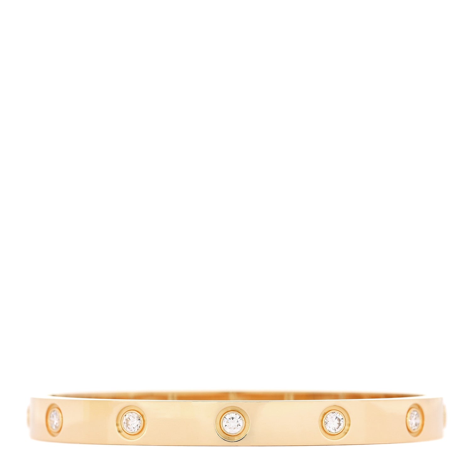 Cartier 18K Yellow Gold 10 Diamond LOVE Bracelet 16 1 of 7