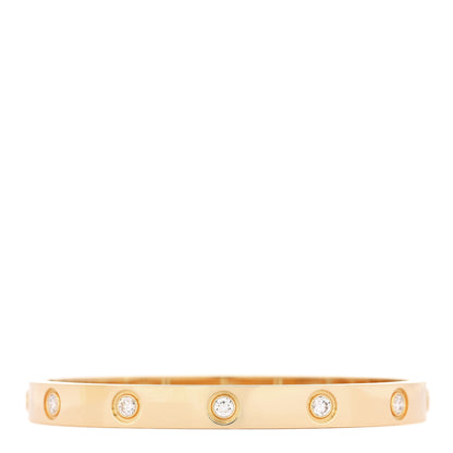 Cartier 18K Yellow Gold 10 Diamond LOVE Bracelet 16 1 of 7