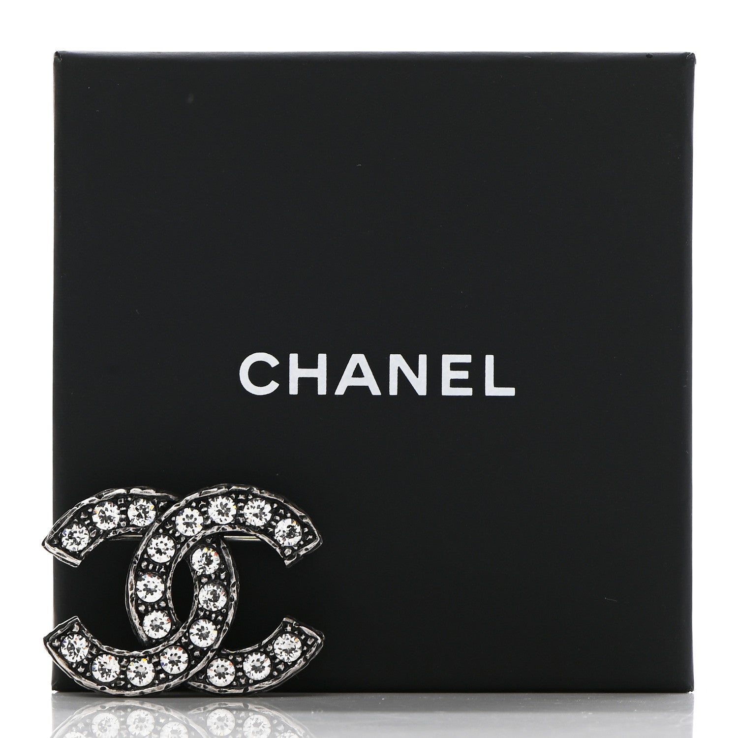 Chanel Ruthenium Crystal CC Brooch 6 of 6