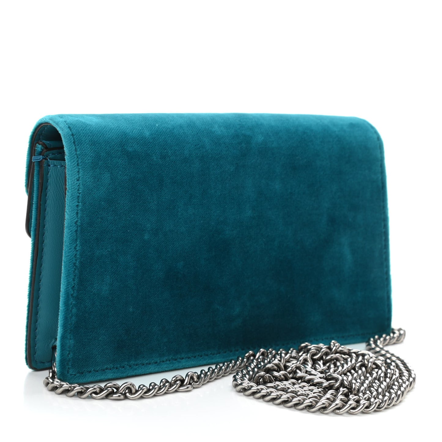 Velvet Super Mini Dionysus Shoulder Bag Pavone Cyan