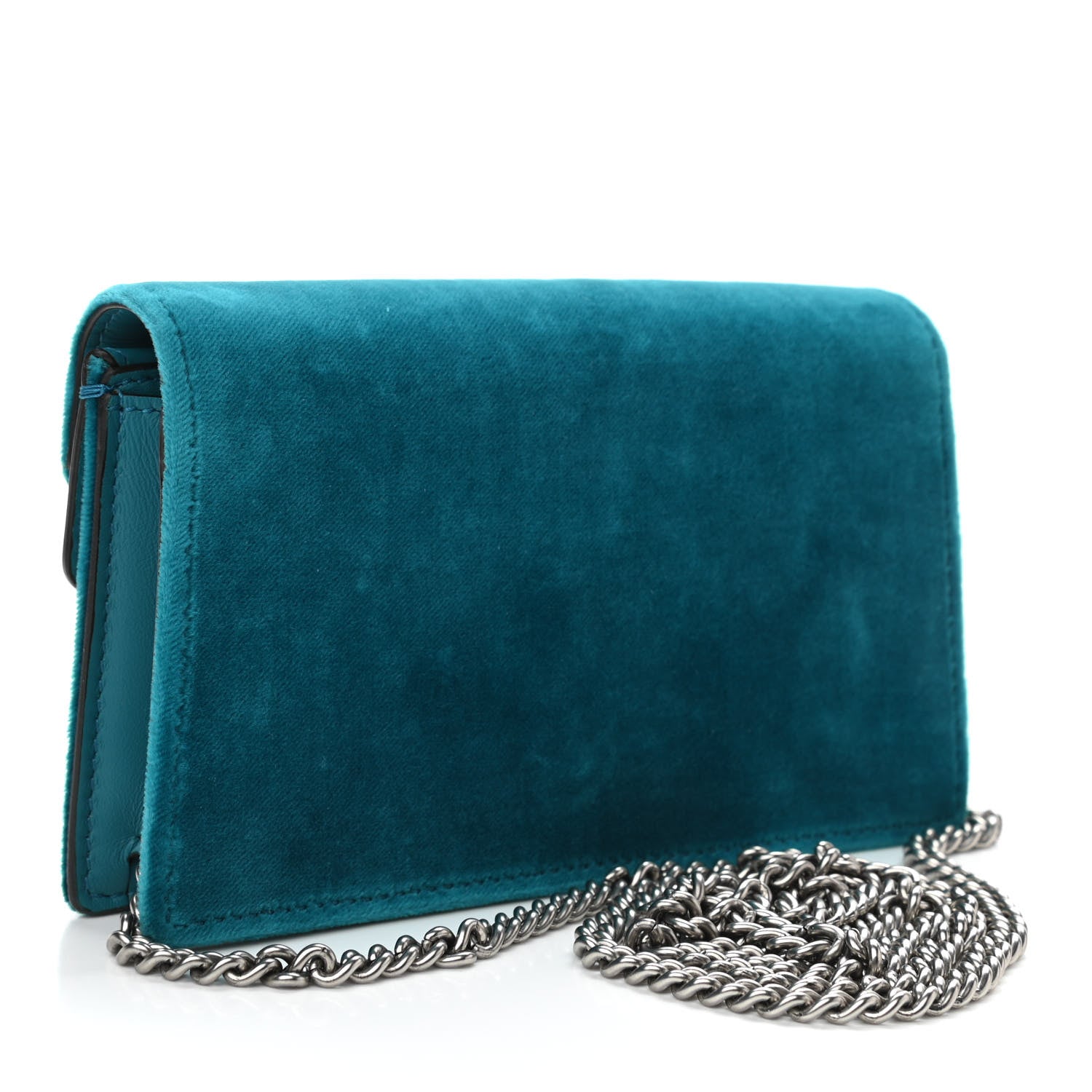 Gucci Velvet Super Mini Dionysus Shoulder Bag Pavone Cyan 3 of 9