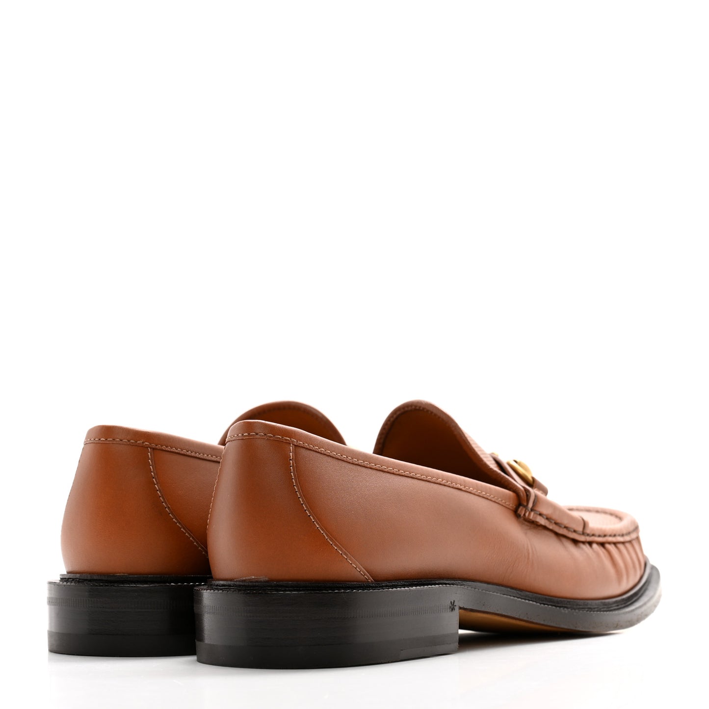 Harness Calfskin GG Tennis Embossed Mens Horsebit Loafers 8.5 Dark Brown