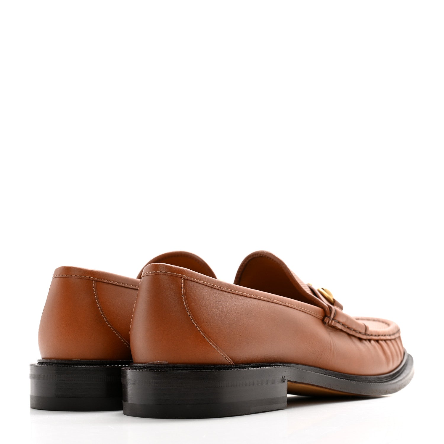 Gucci Harness Calfskin GG Tennis Embossed Mens Horsebit Loafers 8.5 Dark Brown 4 of 12
