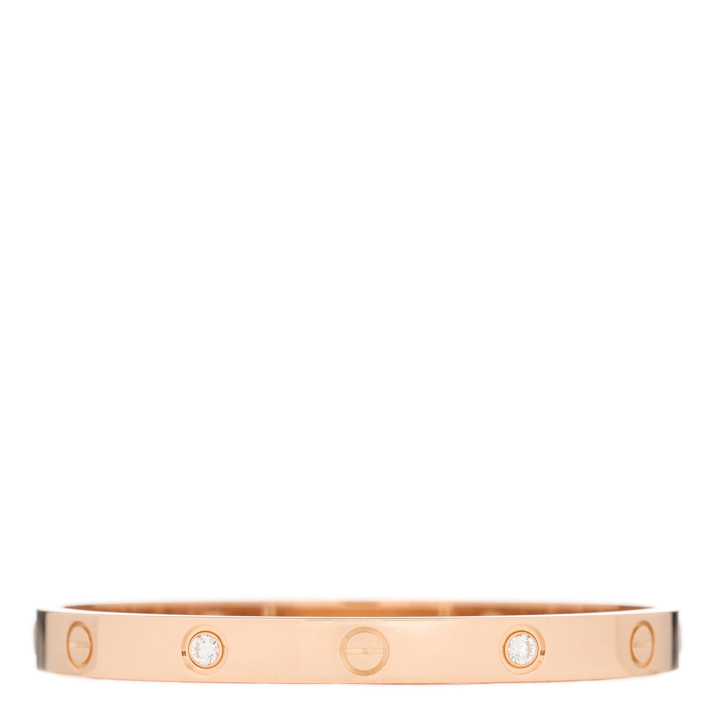 18K Pink Gold 4 Diamond LOVE Bracelet 17