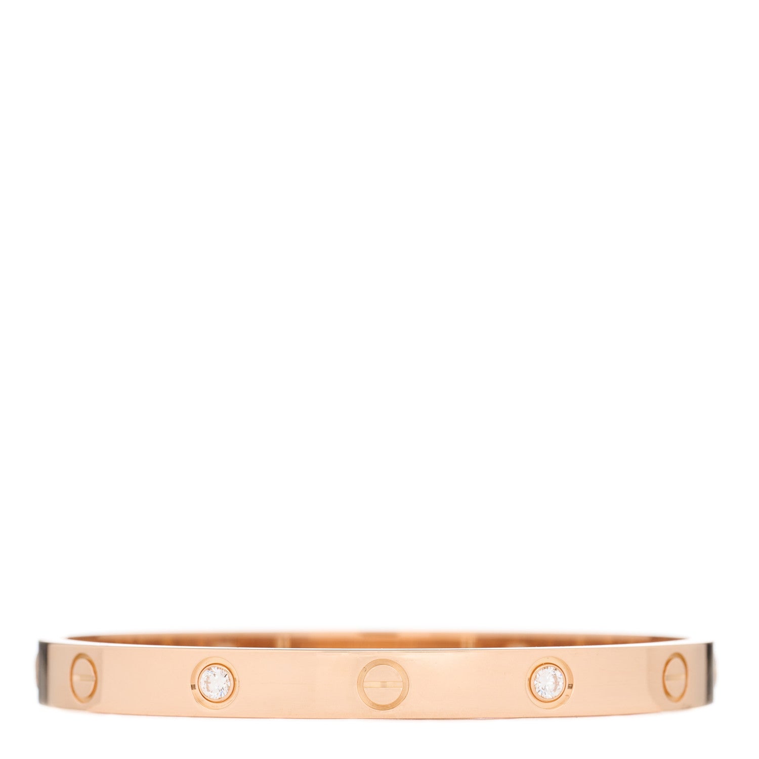 Cartier 18K Pink Gold 4 Diamond LOVE Bracelet 17 1 of 4