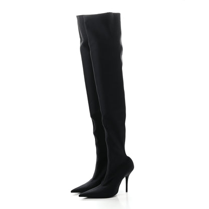 Balenciaga Spandex Pointed Toe Knife Thigh High Boots 40 Black 3 of 6