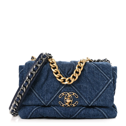 Chanel Denim Quilted Medium Chanel 19 Flap Blue 1 of 11