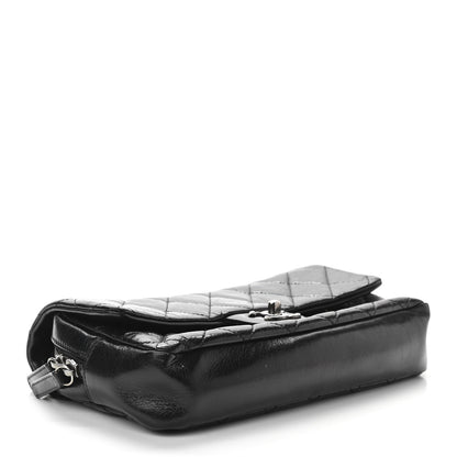 Chanel Glazed Calfskin Quilted Medium Duo Color Flap Black 4 of 10