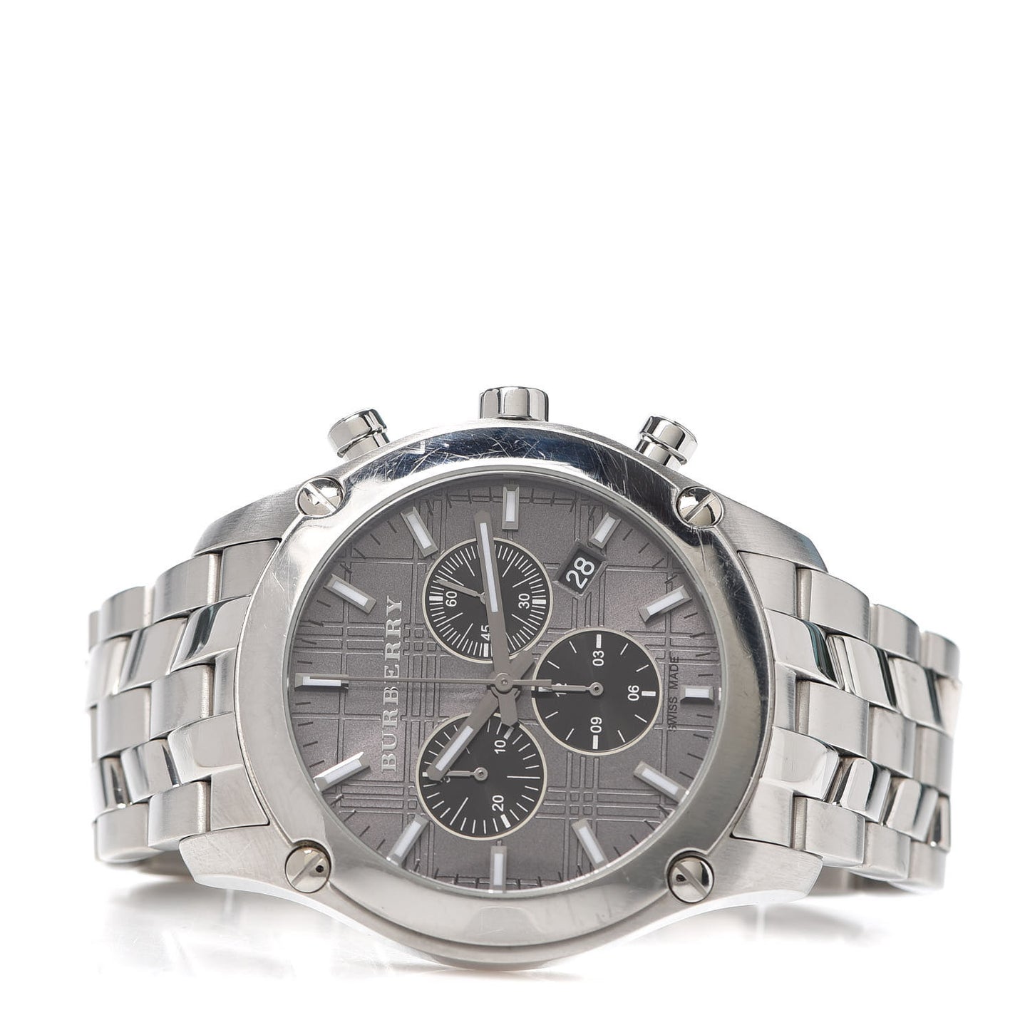 Stainless Steel 42mm Chronograph Quartz Watch Grey BU1850