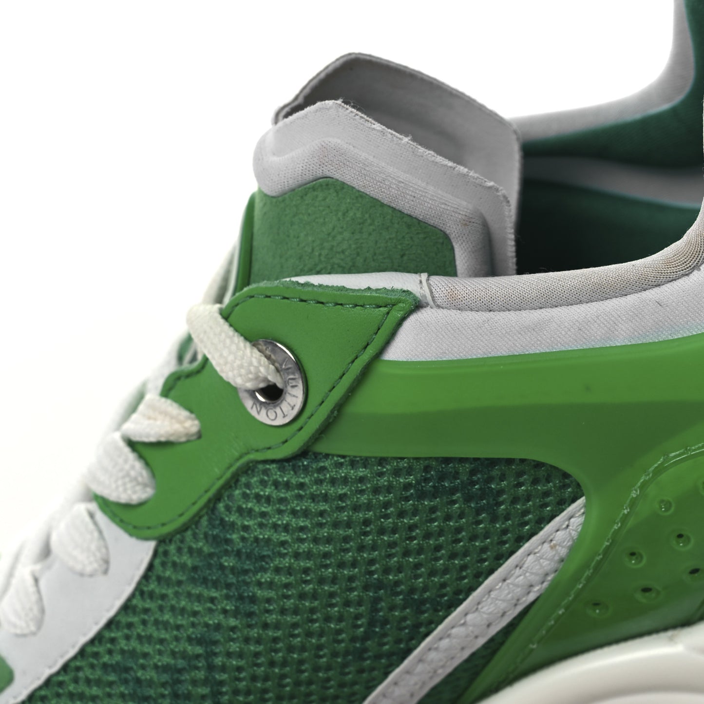 Monogram Calfskin Run 55 Sneakers 38 White Green