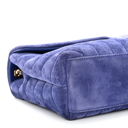 Saint Laurent Velvet Y Quilted Monogram Small Loulou Chain Satchel Blue Sapphire 9 of 10