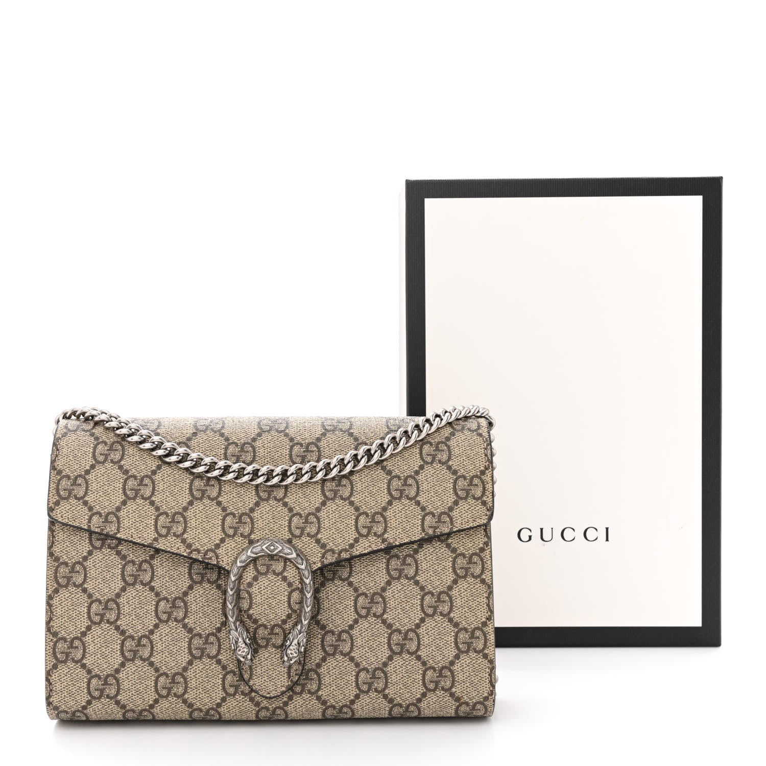 Gucci GG Supreme Monogram Mini Dionysus Chain Wallet Beige Taupe 11 of 11