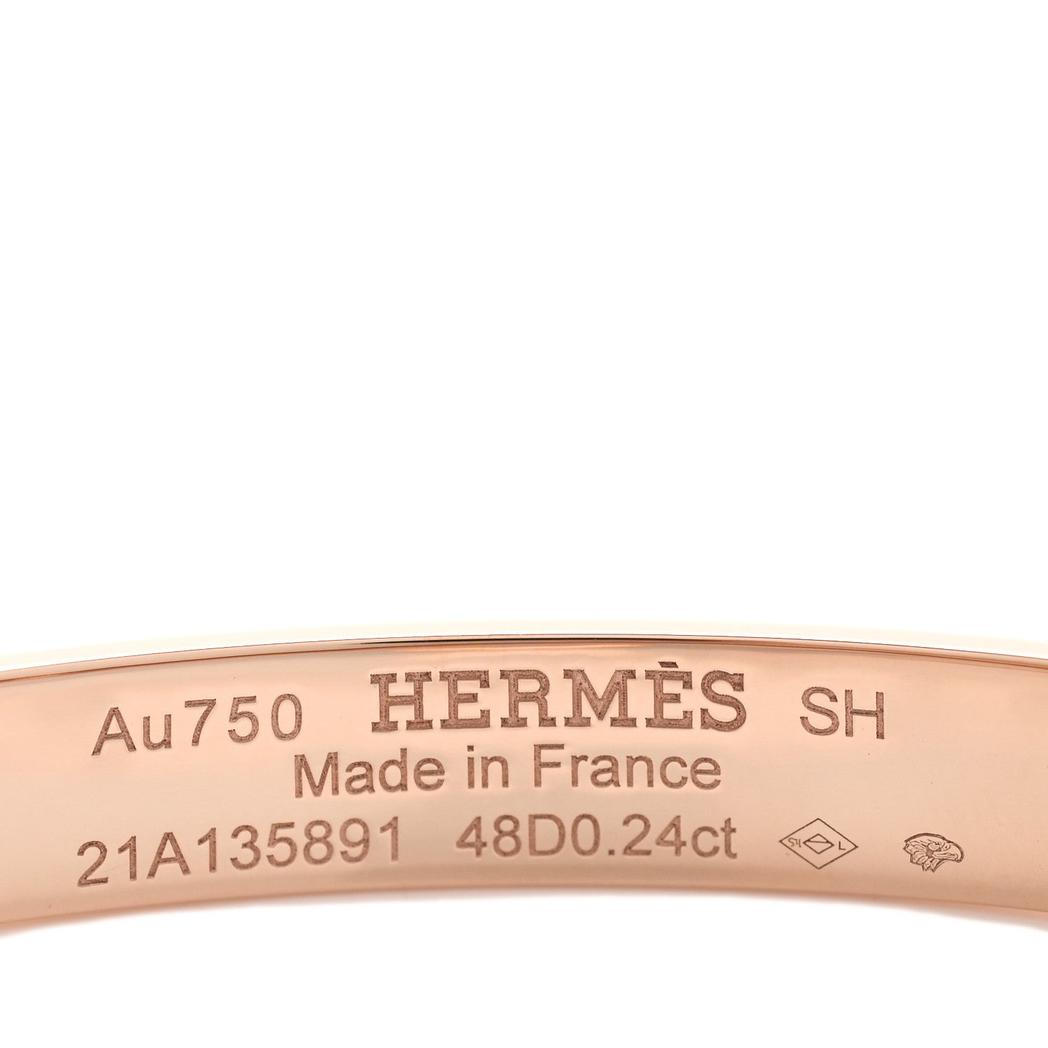 Hermes 18K Rose Gold Diamond PM Collier De Chien Bracelet SH 4 of 5