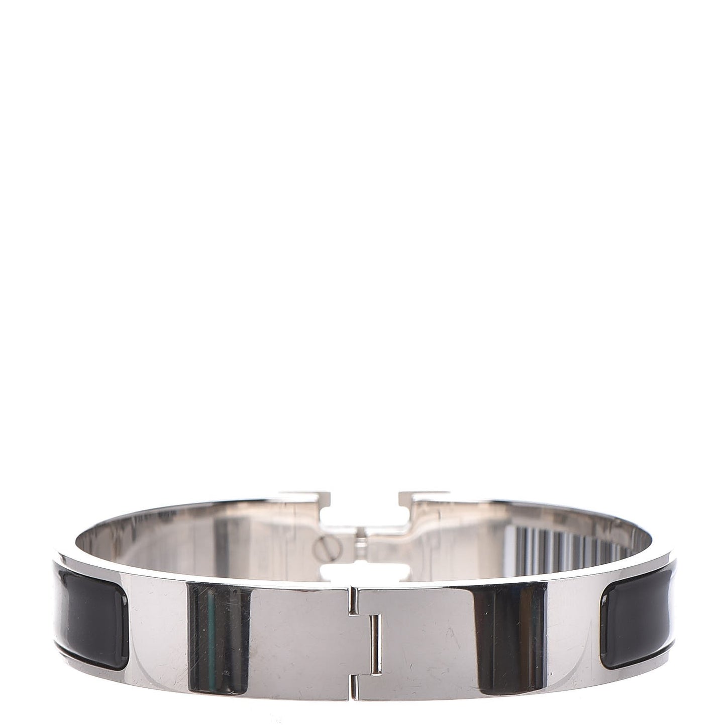 Enamel Narrow Clic Clac H Bracelet GM Black
