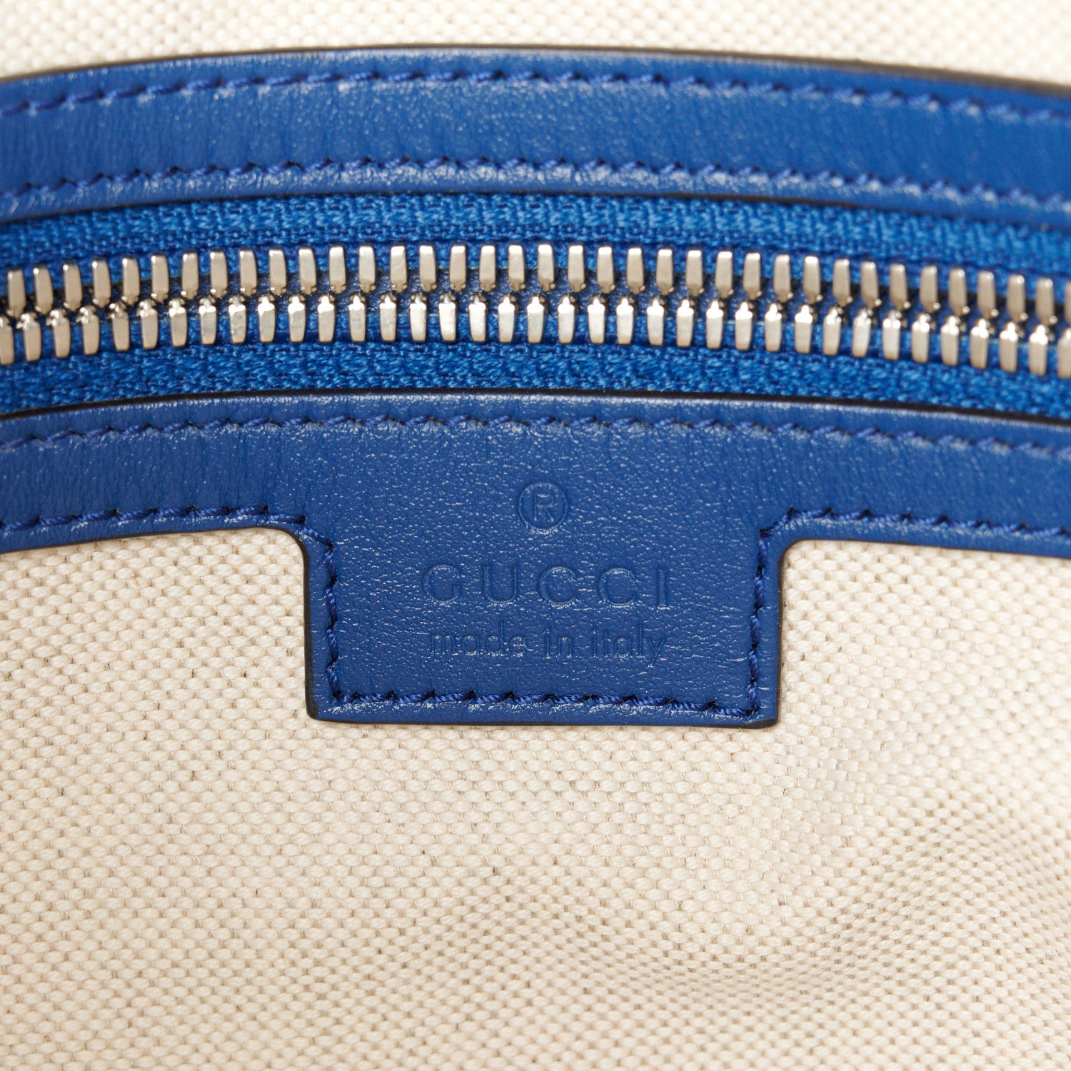 Gucci Calfskin GG Tennis Embossed Medium Wristlet Messenger Bag Intense Metal Blue 6 of 11