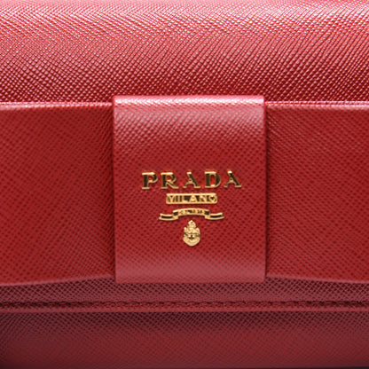 Prada Saffiano Fiocco Bow Continental Wallet Fuoco 10 of 11