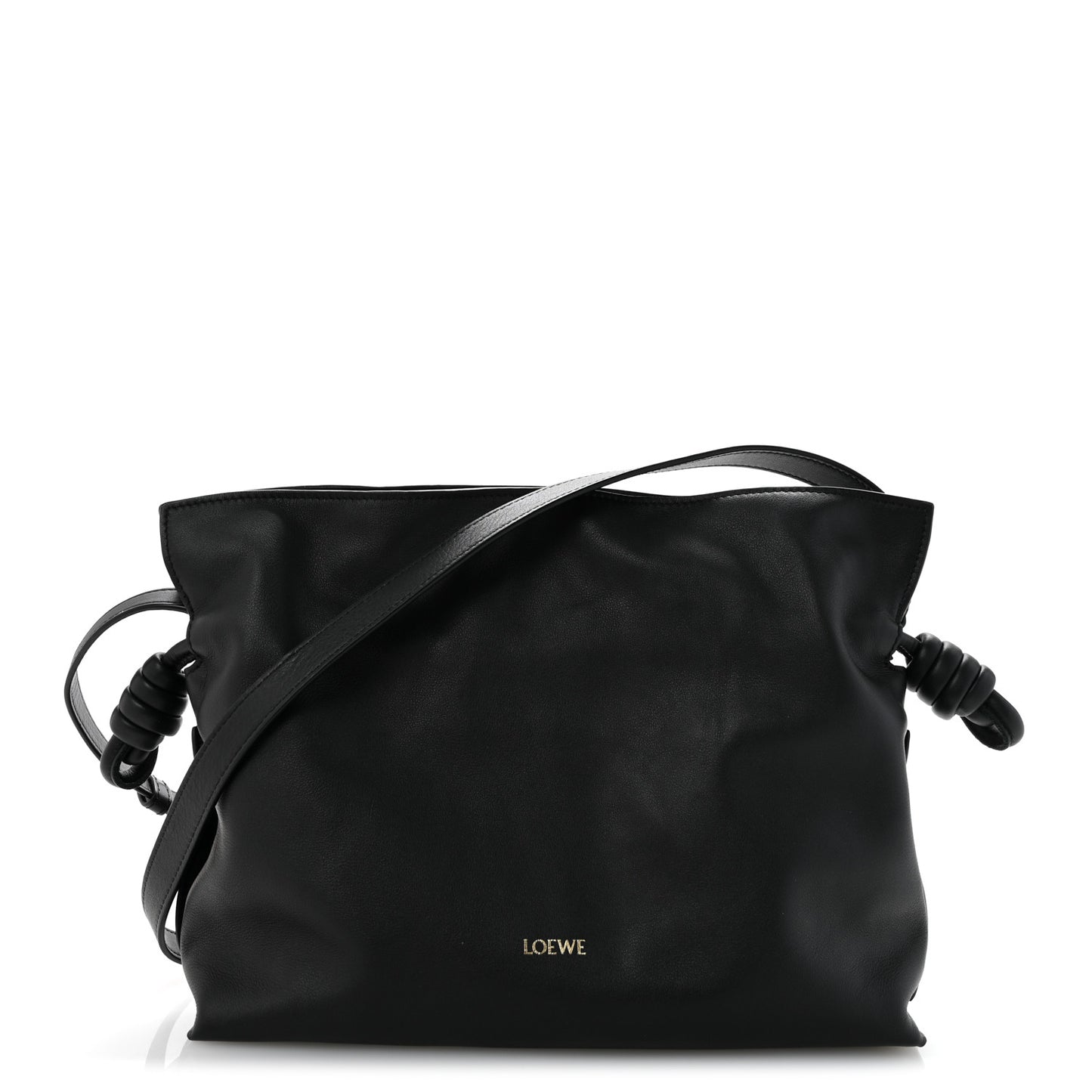 Nappa Medium Flamenco Knot Bag Black