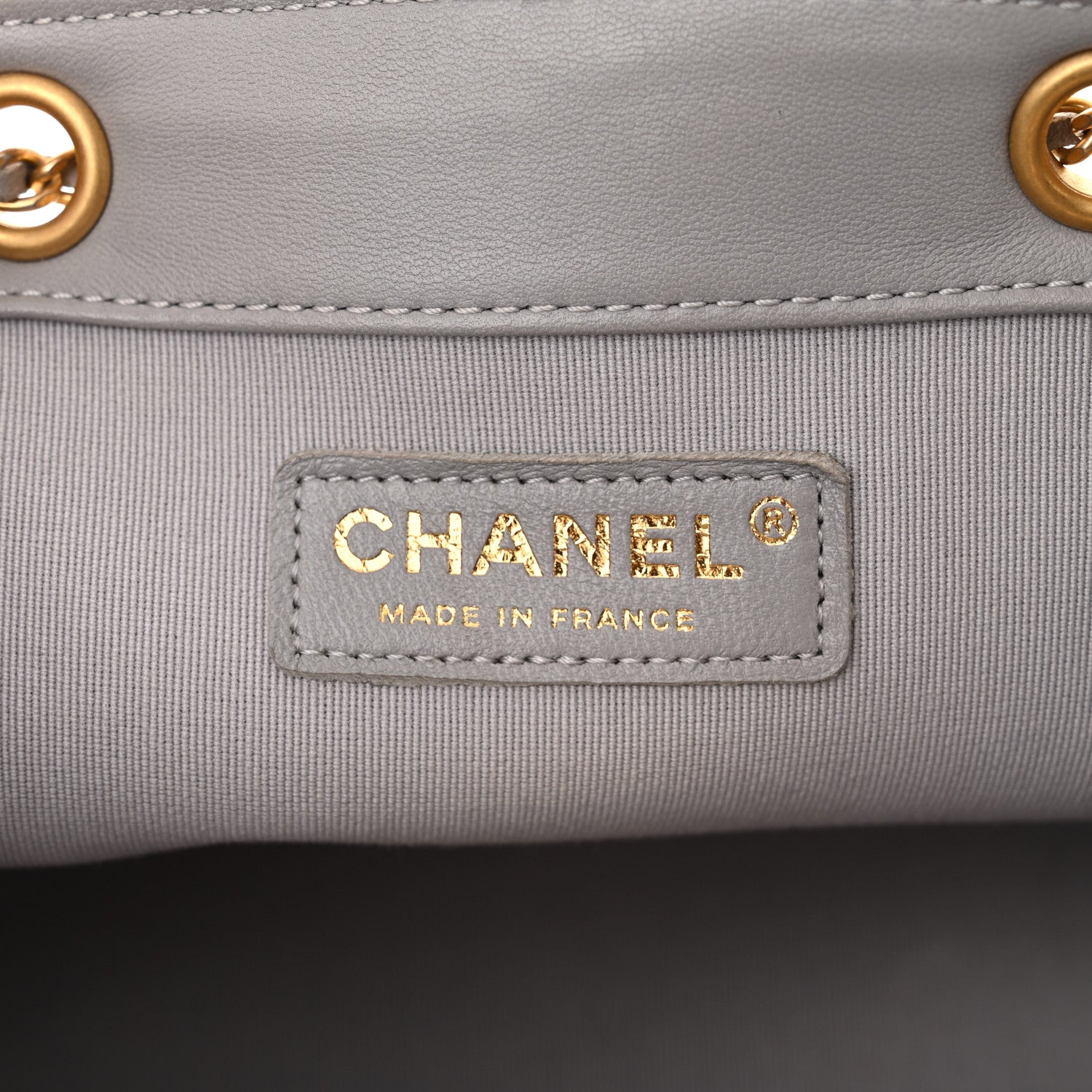 Chanel Lambskin Quilted Crush on Chains Drawstring Bucket Bag Hobo Grey 6 of 12