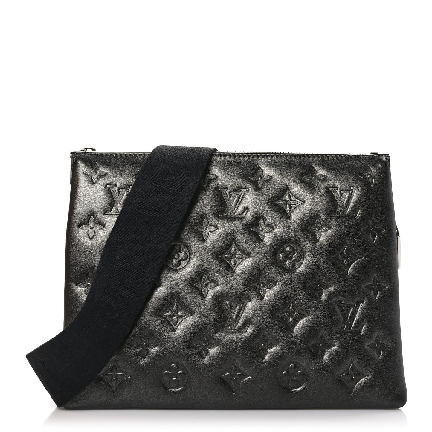 Lambskin Embossed Monogram Coussin PM Anthracite