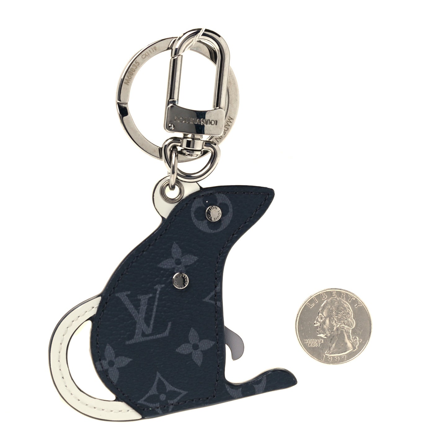 Calfskin Monogram Eclipse Rat Bag Charm Key Holder