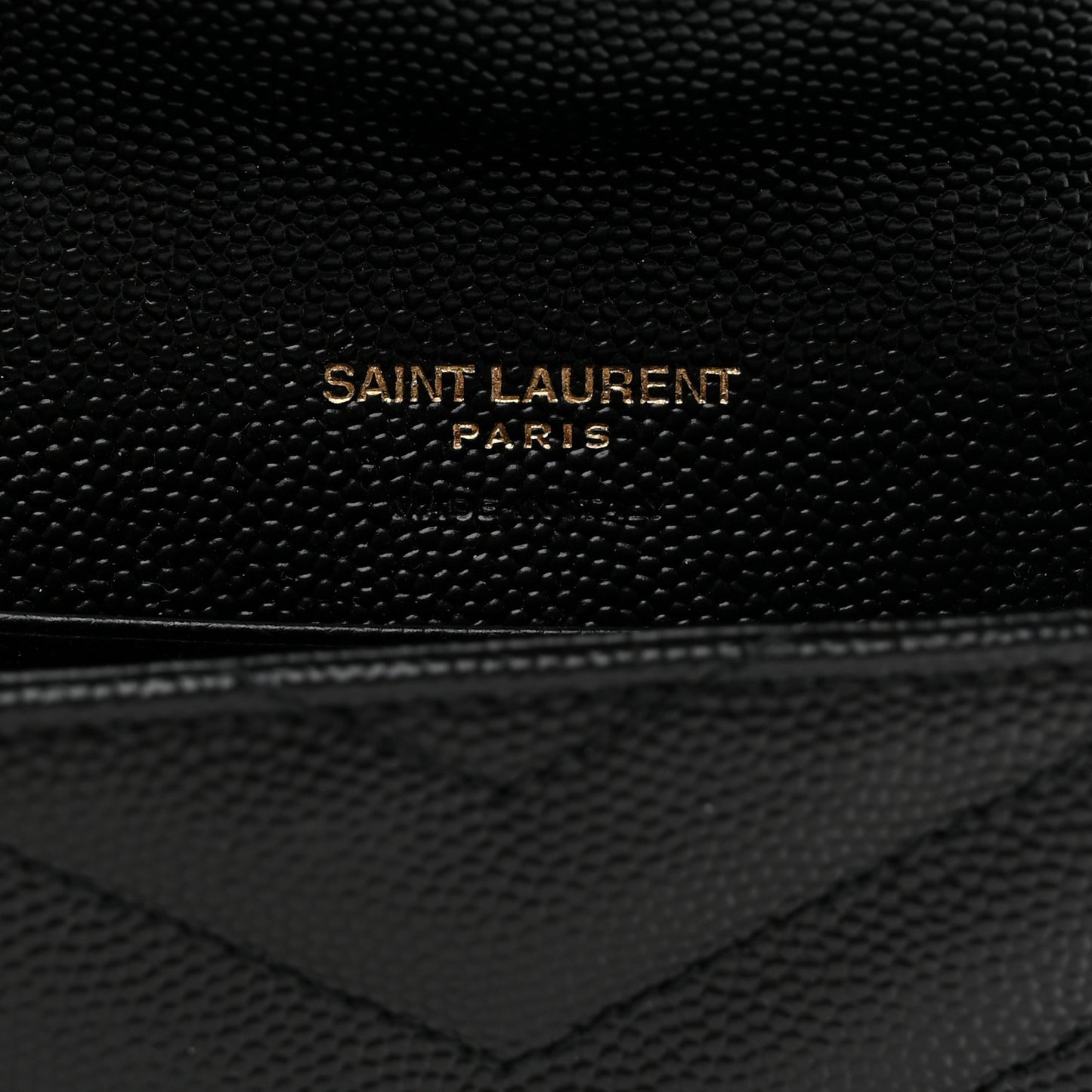 Grain De Poudre Matelasse Chevron Small Monogram Envelope Wallet Black