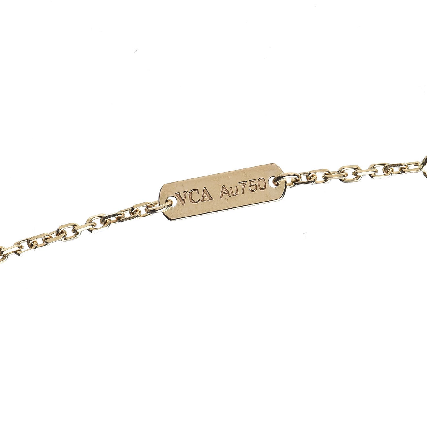 18K Yellow Gold Carnelian Vintage Alhambra Pendant Necklace