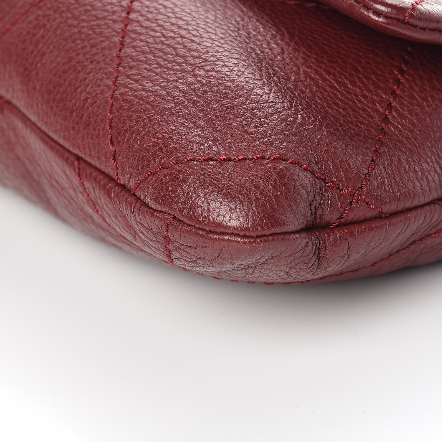 Chanel Calfskin Stitched Flap Shoulder Bag Red 10 of 10