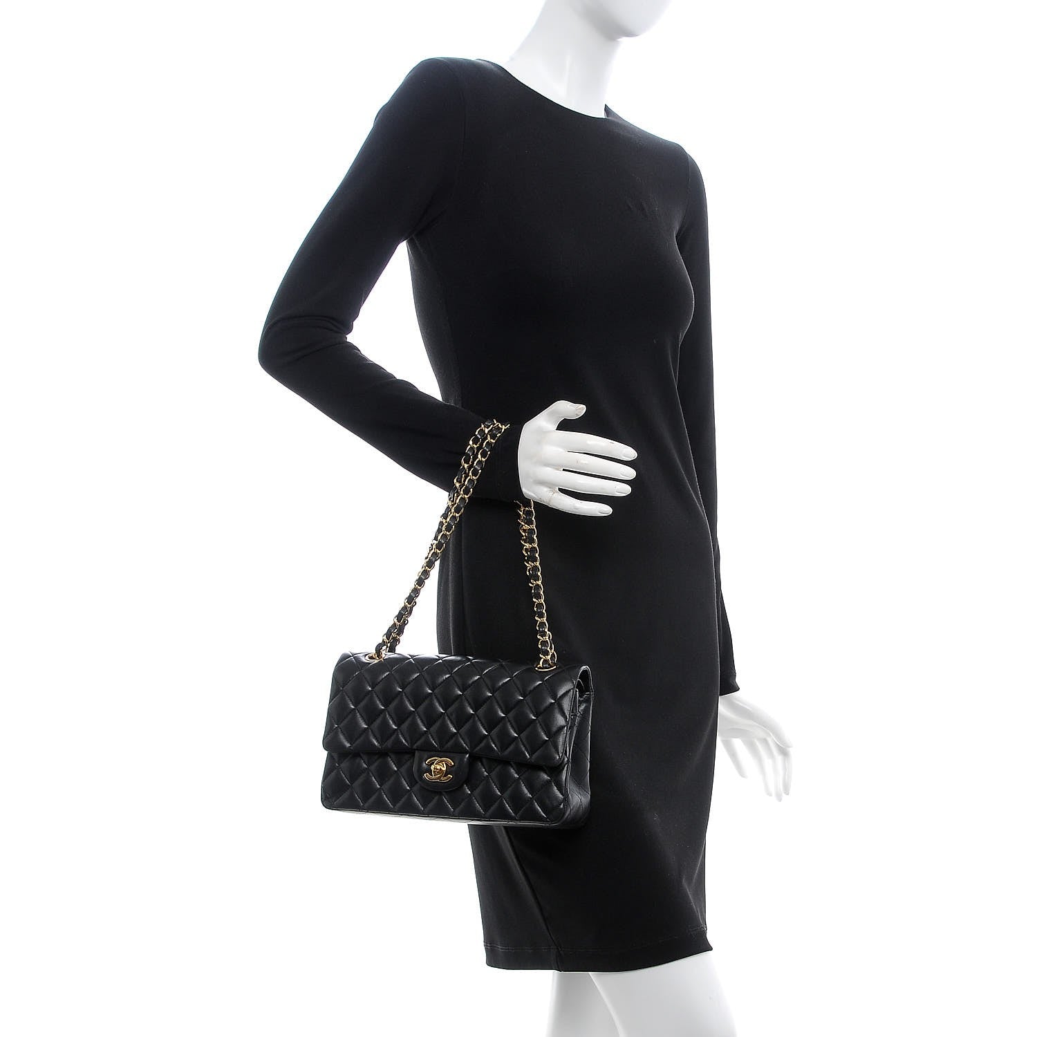 Chanel Lambskin Quilted Medium Double Flap Black 3 of 11