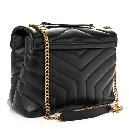 Saint Laurent Calfskin Y Quilted Monogram Small Loulou Chain Satchel Black 3 of 10