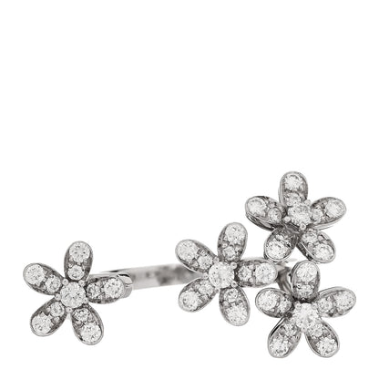 Van Cleef & Arpels 18K White Gold Diamond Socrate Between the Finger Ring 51 5.75 1 of 4