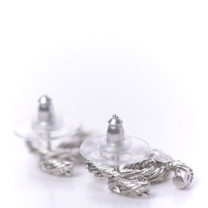 Chanel Crystal CC Twisted Earrings Silver 3 of 6
