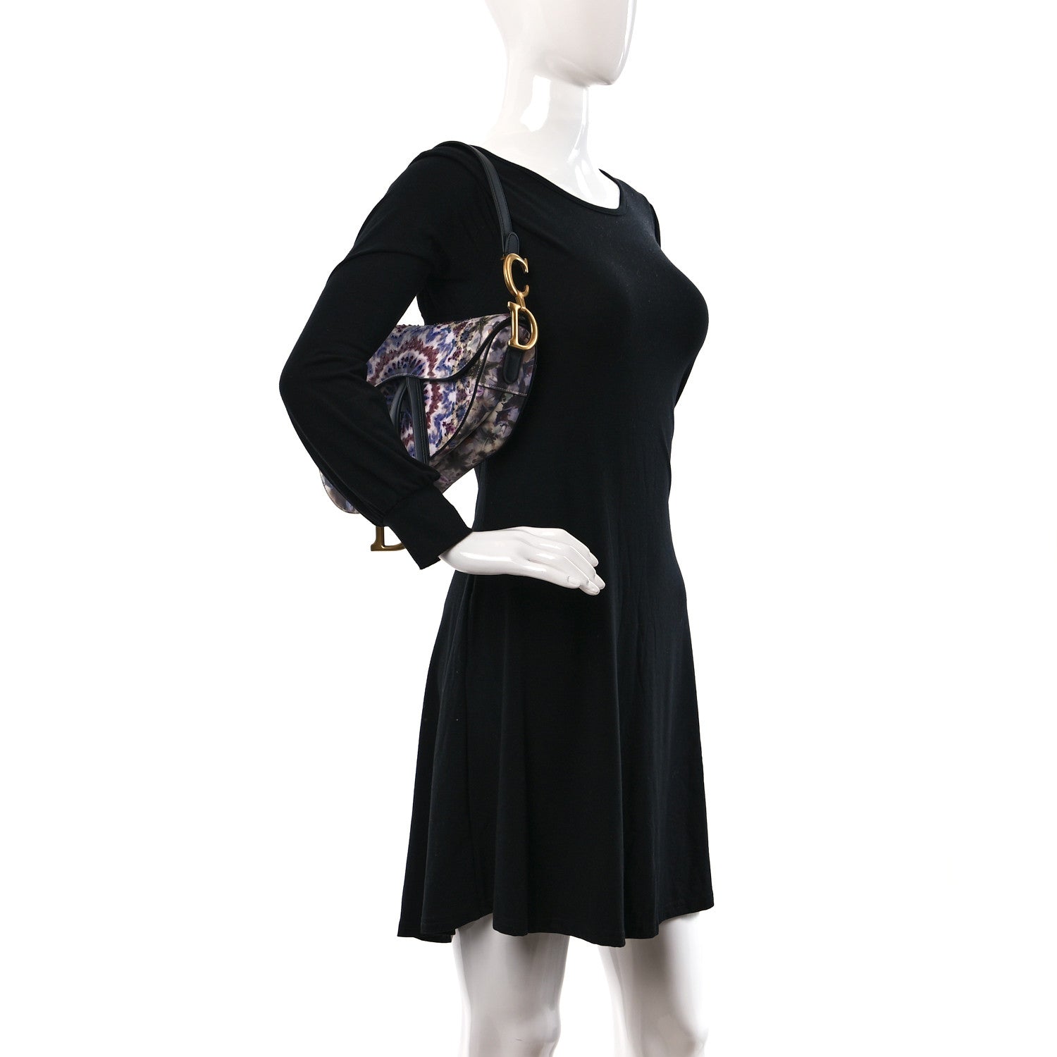 Christian Dior Canvas Embroidered Kaleidiorscopic Saddle Bag Blue Multicolor 2 of 12