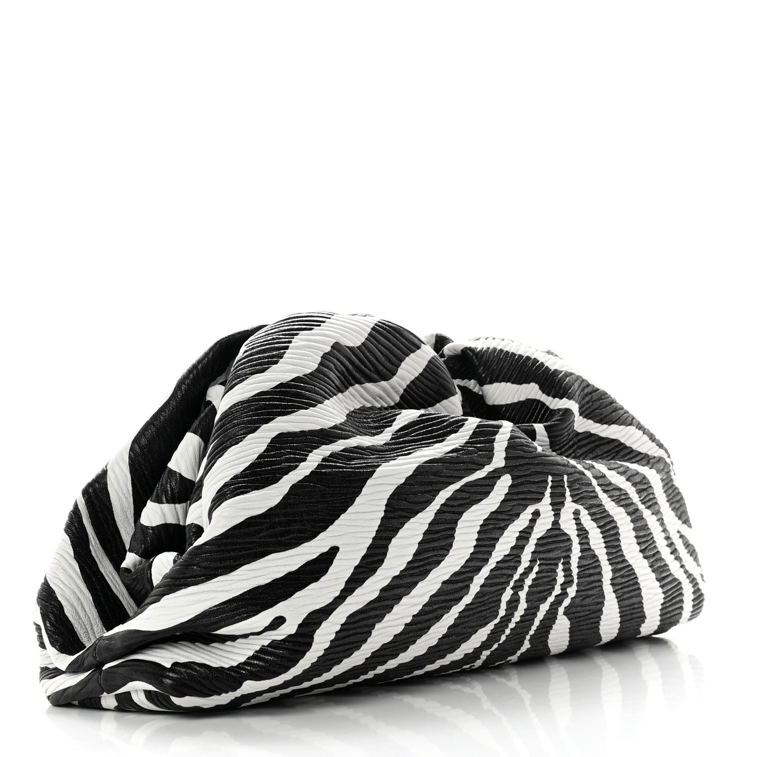 Bottega Veneta Nappa Zebra Print The Pouch Oversized Clutch White Black 3 of 8