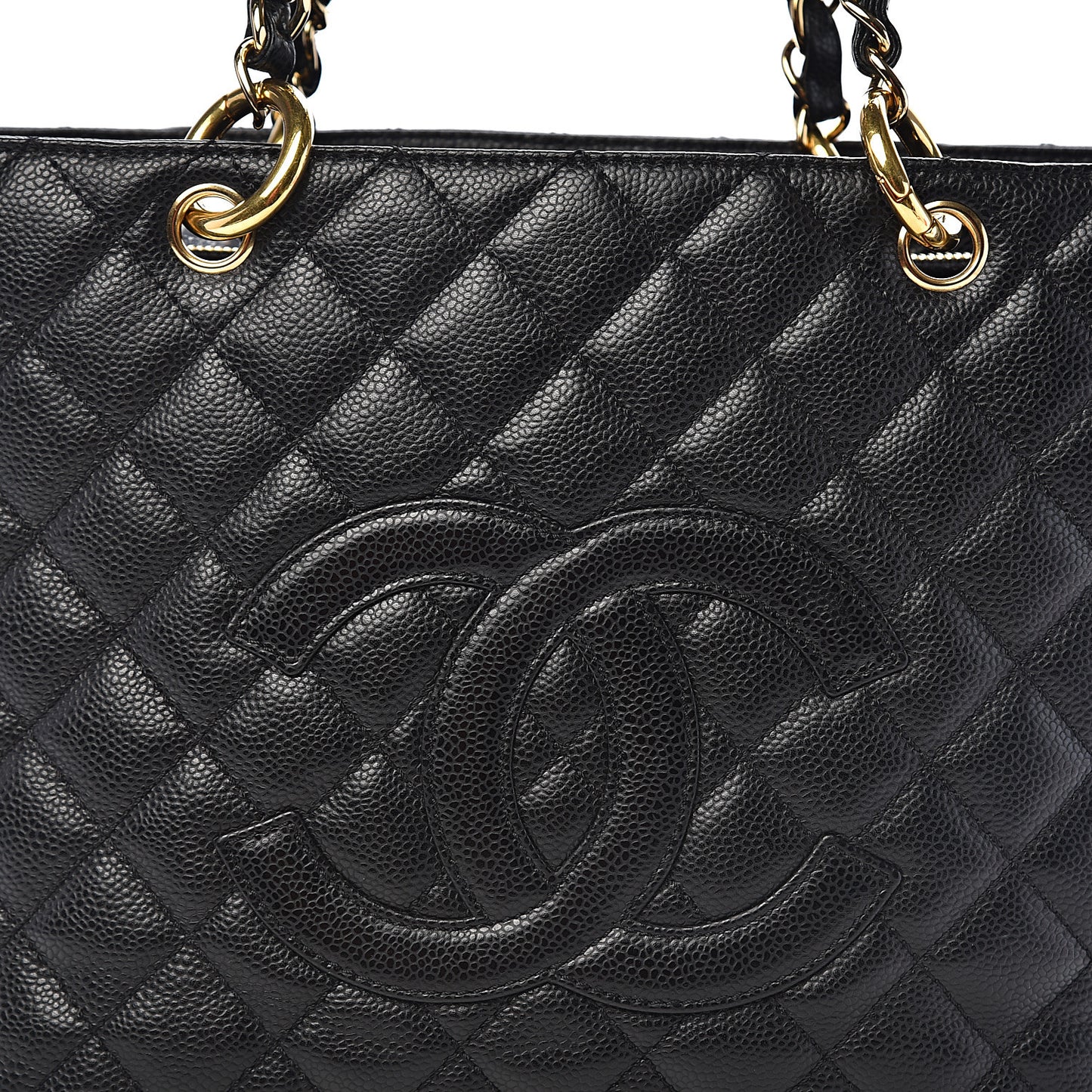 Caviar Quilted Grand Shopping Tote GST Black