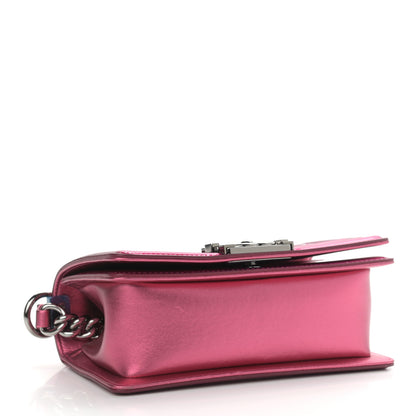 Chanel Metallic Patent Calfskin Quilted Small Boy Flap Pink 4 of 13