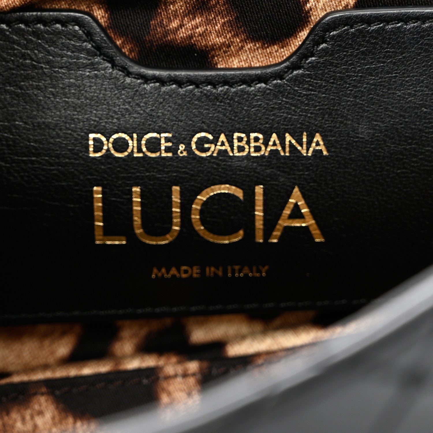 Dolce & Gabbana Lambskin Watersnake Embellished Lucia Shoulder Bag Black 6 of 11