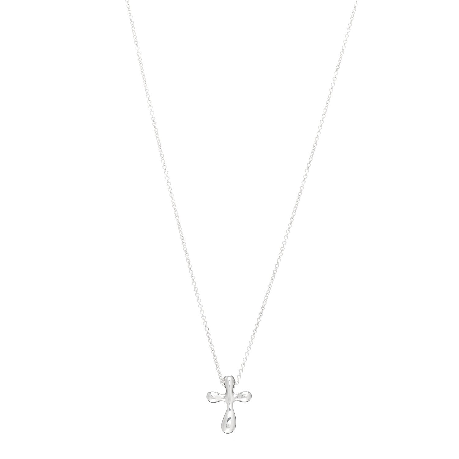 Tiffany Sterling Silver 16mm Elsa Peretti Cross Pendant Necklace 1 of 4