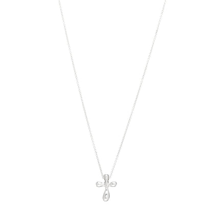 Tiffany Sterling Silver 16mm Elsa Peretti Cross Pendant Necklace 1 of 4