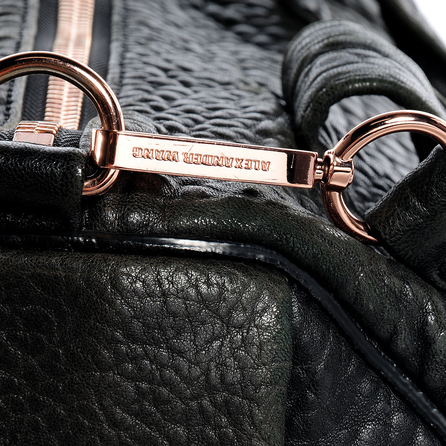 Pebbled Lambskin Rocco Black w Rose Gold Hardware