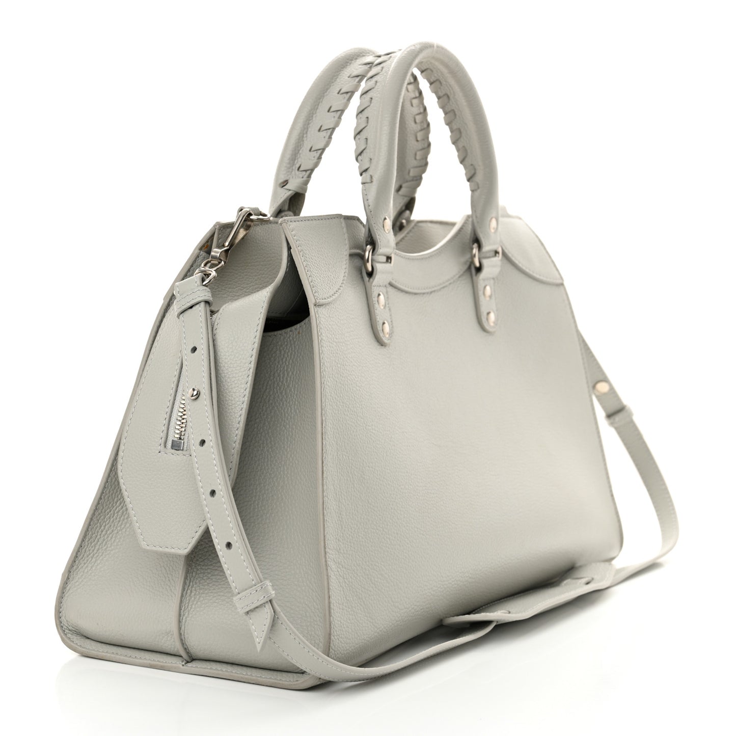 Grained Calfskin Silver Hardware Neo Classic City Light Grey