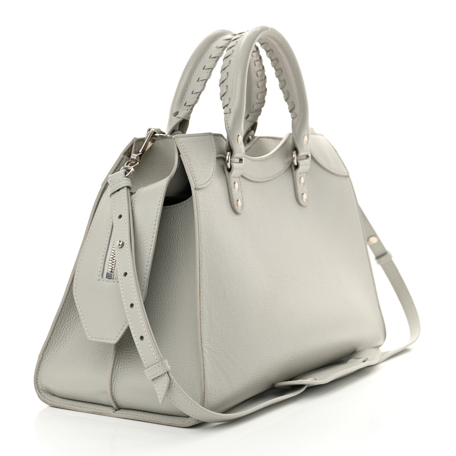 Balenciaga Grained Calfskin Silver Hardware Neo Classic City Light Grey 3 of 13