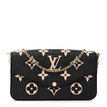 Louis Vuitton Empreinte Monogram Giant Felicie Pochette Black Beige 1 of 9